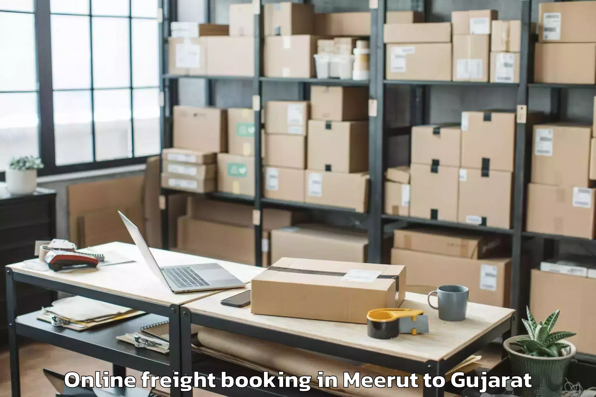 Book Meerut to Santrampur Online Freight Booking Online